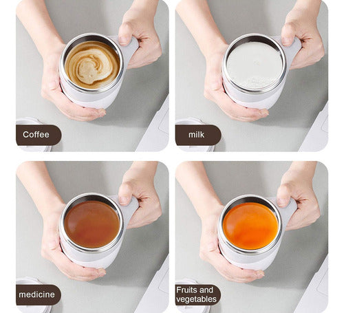 Taza Térmica Batidora Automática Magnetica Café Té Dtm-630