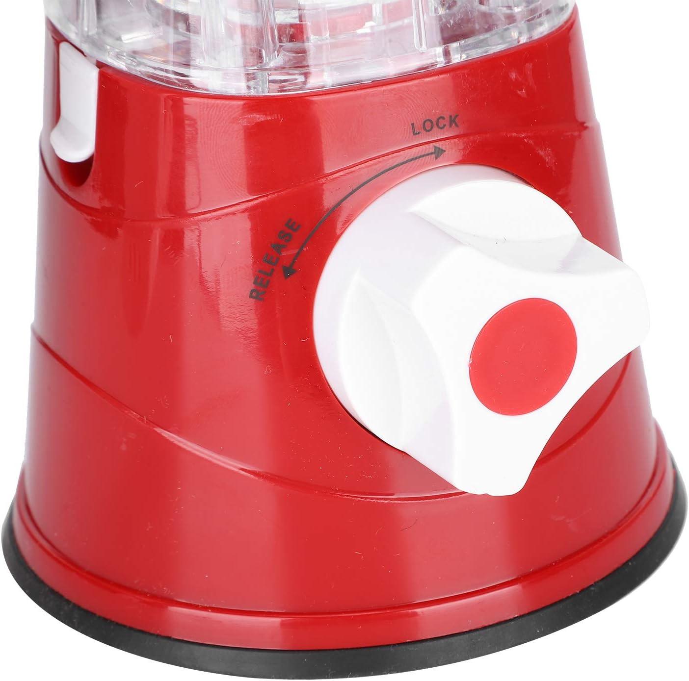 Rallador rotativo de queso 3 en 1, triturador de mandolina, cortador de verduras con 3 cuchillas intercambiables de acero inoxidable (rojo)