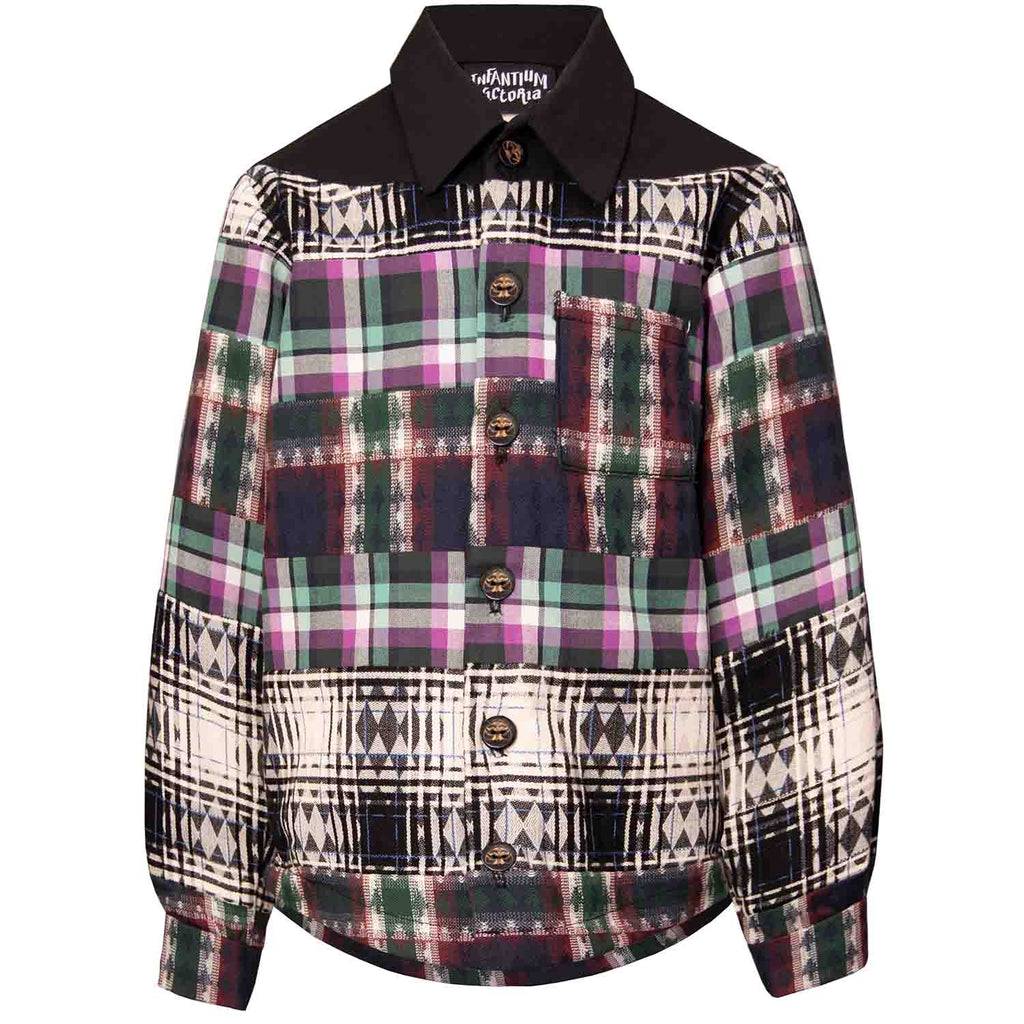 Mixed Tartan Plaid Shirt-0