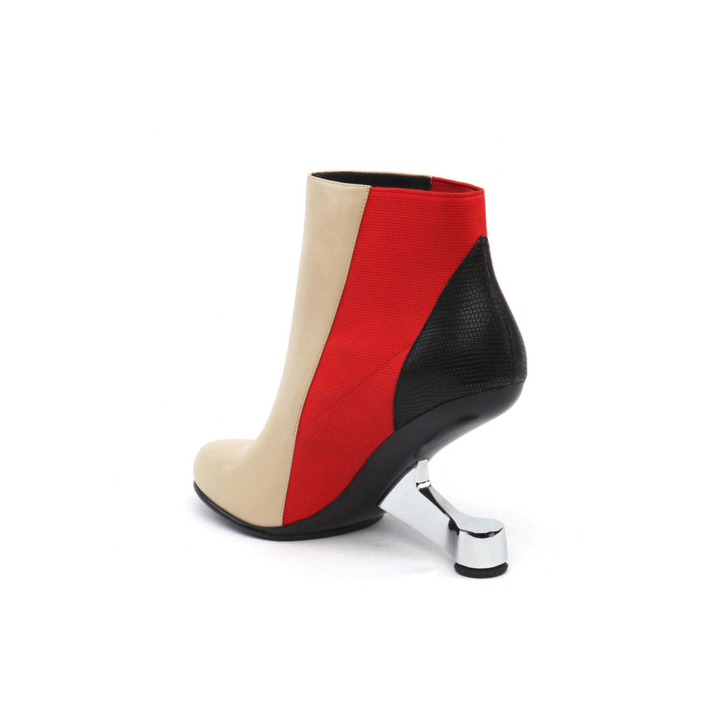 Color Block Leather Ankle Boots-2