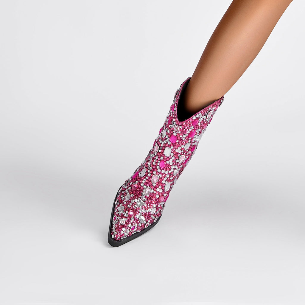 Country Princess Pink Embellished Ankle Boots-1