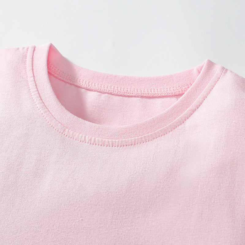 Summer Arrival Cartoon and Rainbow Pattern Short Sleeves Dress for Stylish Girls-2